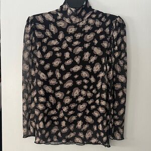 W5 Leopard Patterned High Neck Blouse